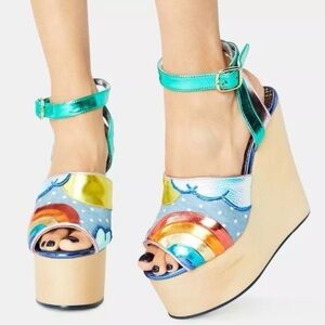 Irregular Choice Funshine Rainbow Platform Wedges New Size 41 / 10
